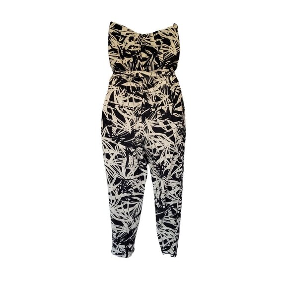 NEW Ann Taylor LOFT Black Linen Sleeveless Tapered Leg Belted Jumpsuit 4 - Picture 5 of 7